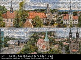 Fotomosaik der Kirchspiel-Kirchen aus den Fotos der Konfirmanden